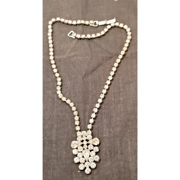 Garne Jewels Signed Rhinestone Choker Necklace 15" Vintage 1950's - Picture 7 of 8